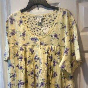 NWT Sz 30/32 yellow floral nightgown from fashion bug